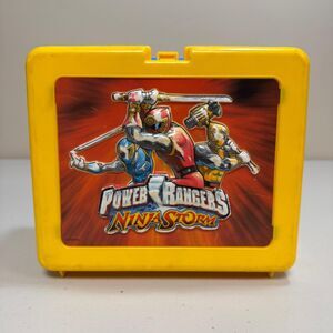 Vintage Power Rangers Lunchbox Ninja Storm 3D Face Yellow School Pail Case Food